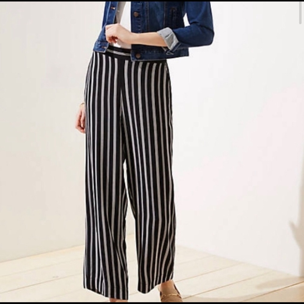 [Ann Taylor] Wide Leg Striped Trouser